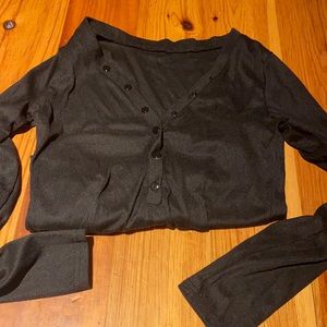 Black one piece pajama romper. Size medium